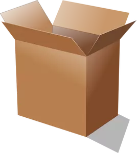 Ilustración vectorial de abrir la caja de cartón