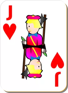 Jack of Hearts gaming kaart vector tekening