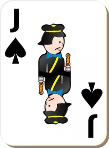 Jack of Spades gaming card vector clip art