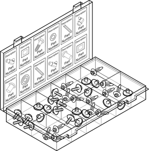 Immagine vettoriale contenitore di parti