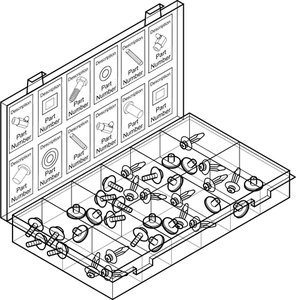 Immagine vettoriale contenitore di parti