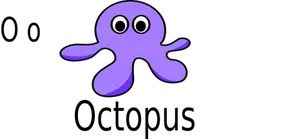 Gambar vektor gurita ungu