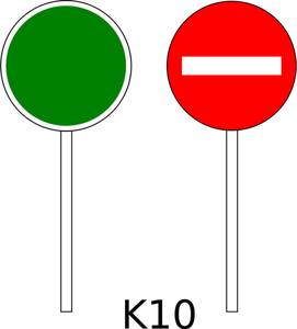 Kein Eintrag-Verkehrszeichen auf Pole Position Farbvektor Zeichnung