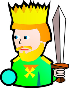 Dibujo vectorial de dibujos animados de rey de tréboles
