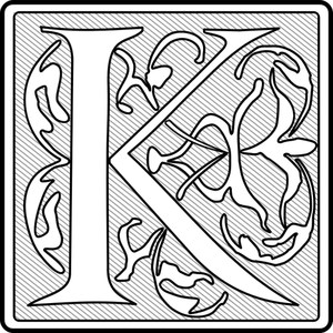 Graphiques vectoriels si légèrement lettre K calligraphie