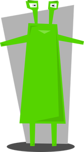 Grafis vektor hijau humanoid sisi meja
