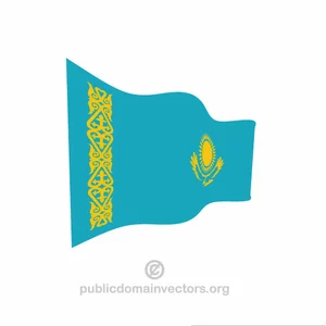 Wavy flag of Kazakhstan