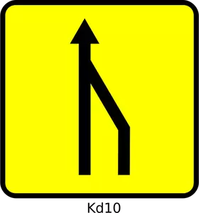 Imagem vetorial de roadsign de redução de faixa da direita na França