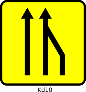 Vector de desen de banda de departe dreapta reducerea semn rutier în Franţa