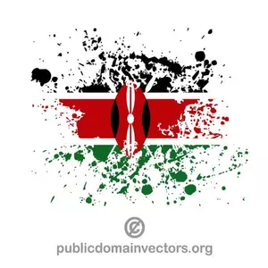 Drapeau du Kenya à l'intérieur d'ink splatter forme