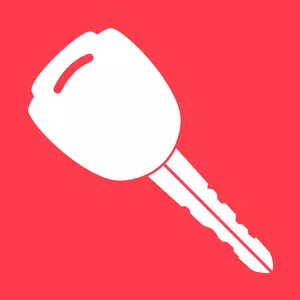 ClipArt vettoriale del logo chiave porta rossa