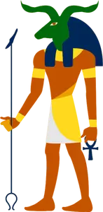 Färgglada egyptisk gudom