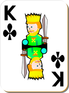 Vector de tarjeta de juego rey de tréboles de dibujo