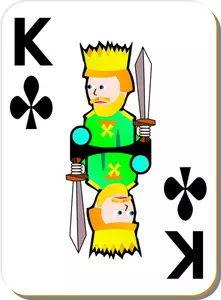 King of Clubs gaming card vector drawing