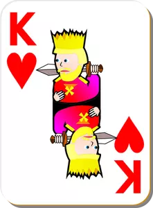 Vector de tarjeta de juego de rey de corazones dibujo