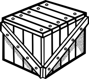 Illustraties van houten kist lijnwerk