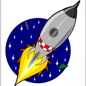 Cartoon raket vector tekening