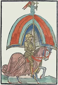 Ilustracja rycerza noszenia zbroi gotyckiej