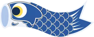 Vector clip art of dark blue Koinobori