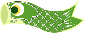 Grafica vectoriala de verde Koinobori