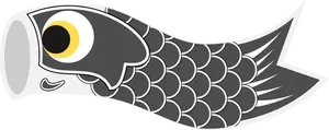 Vector graphics of grey Koinobori