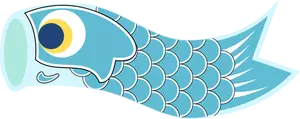 Vecteur, dessin de Koinobori bleu clair