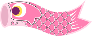 Pink Koinobori vector illustration