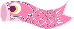 Rosa illustrazione vettoriale Koinobori banderuola
