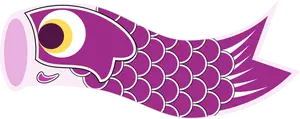 Vector afbeelding van paarse Koinobori