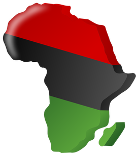 Bandera Gambia en forma de África clip arte vectorial