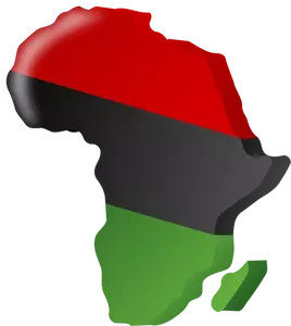 Gambijské vlajka ve tvaru Afriky Vektor Klipart