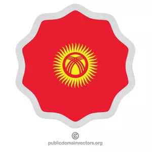 Etykieta flaga Kirgistanu