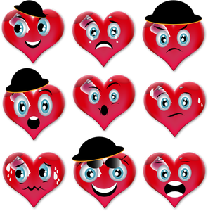 Conjunto de emoticonos del amor