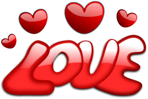 Love surrounded by hearts vector image