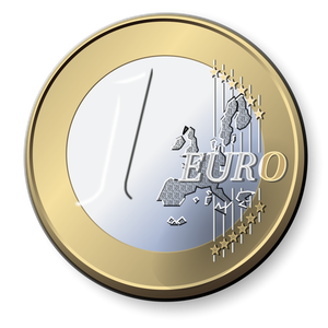 Jedno Euro mince vektorový obrázek