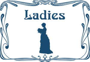 Blue ladies toilettes porte signe dessin vectoriel