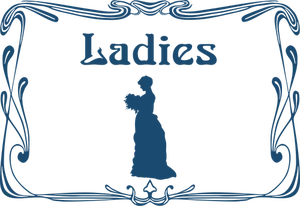 Blue ladies toilettes porte signe dessin vectoriel