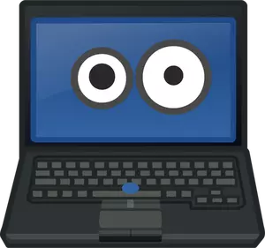 Laptop eye contact vector image