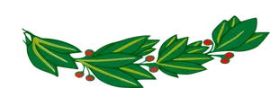 Branche de laurier avec dessin vectoriel de fruits rouges