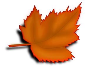 Naranja caída imagen vectorial de hoja