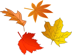 Imagen vectorial de selección de las hojas de otoño