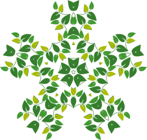 Quadrant shaped leafy pattern illustration