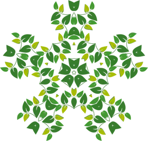 Quadrant en forme illustration motif feuilles