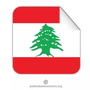 Libanesische Flagge quadratische Aufkleber