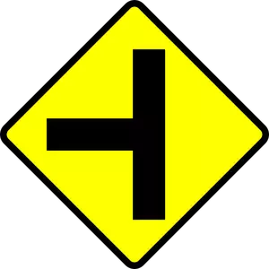 T-Kreuzung-Vorsicht-Zeichen-Vektor-Bild