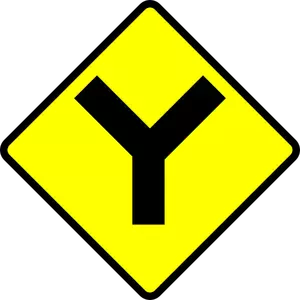 Y-verkeersbord voorzichtigheid vector illustratie