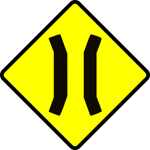 Bridge ahead caution sign vector image