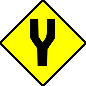 Çatal yol uyarı işareti vektör görüntü