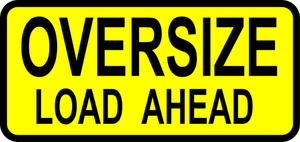 Oversize carregar veículo à frente tráfego estrada sinal vector