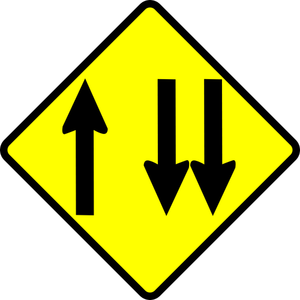 Sollama lane uyarı işareti vektör görüntü